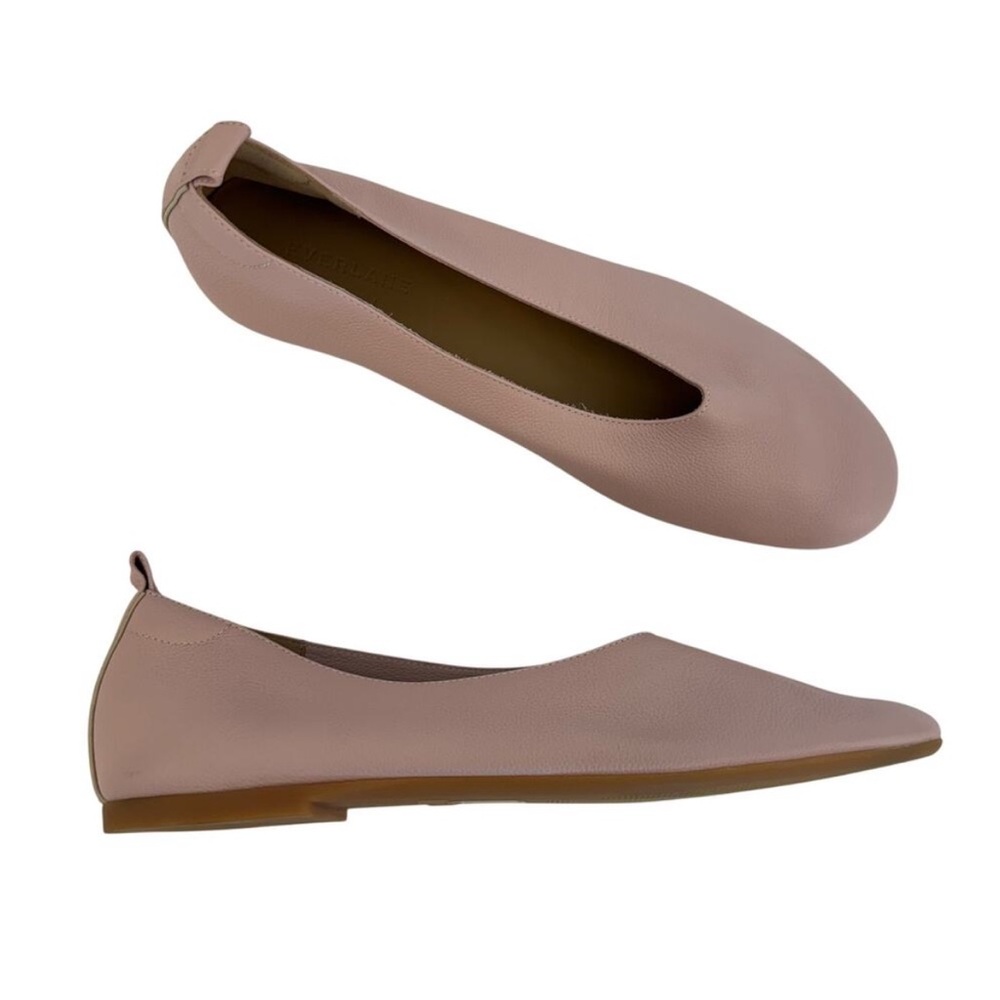 Everlane The Day Glove Italian Calf Leather Flats Pale Pink Rounded Toe Size 11